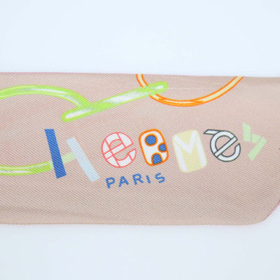 Hermes Bicolor Silk Do Re Boucles Print Twilly