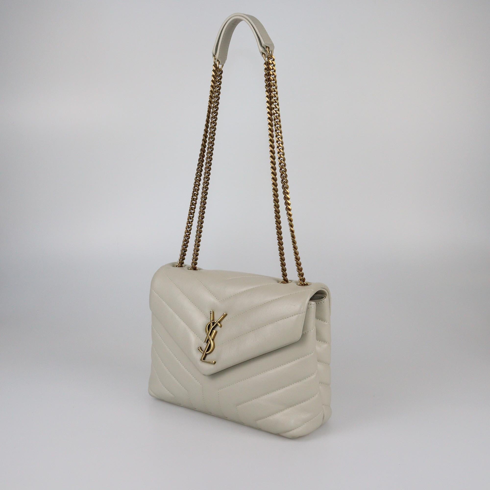 Saint Laurent Off White Matelassé Small Loulou Shoulder Bag Womens Saint Laurent 