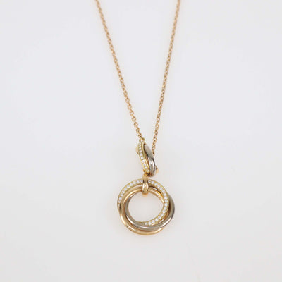 Cartier 18K Three-Tone Gold Trinity Lariat Diamond Necklace