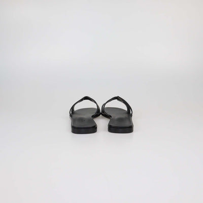 Hermes Black Box Calf Leather Oran Sandals