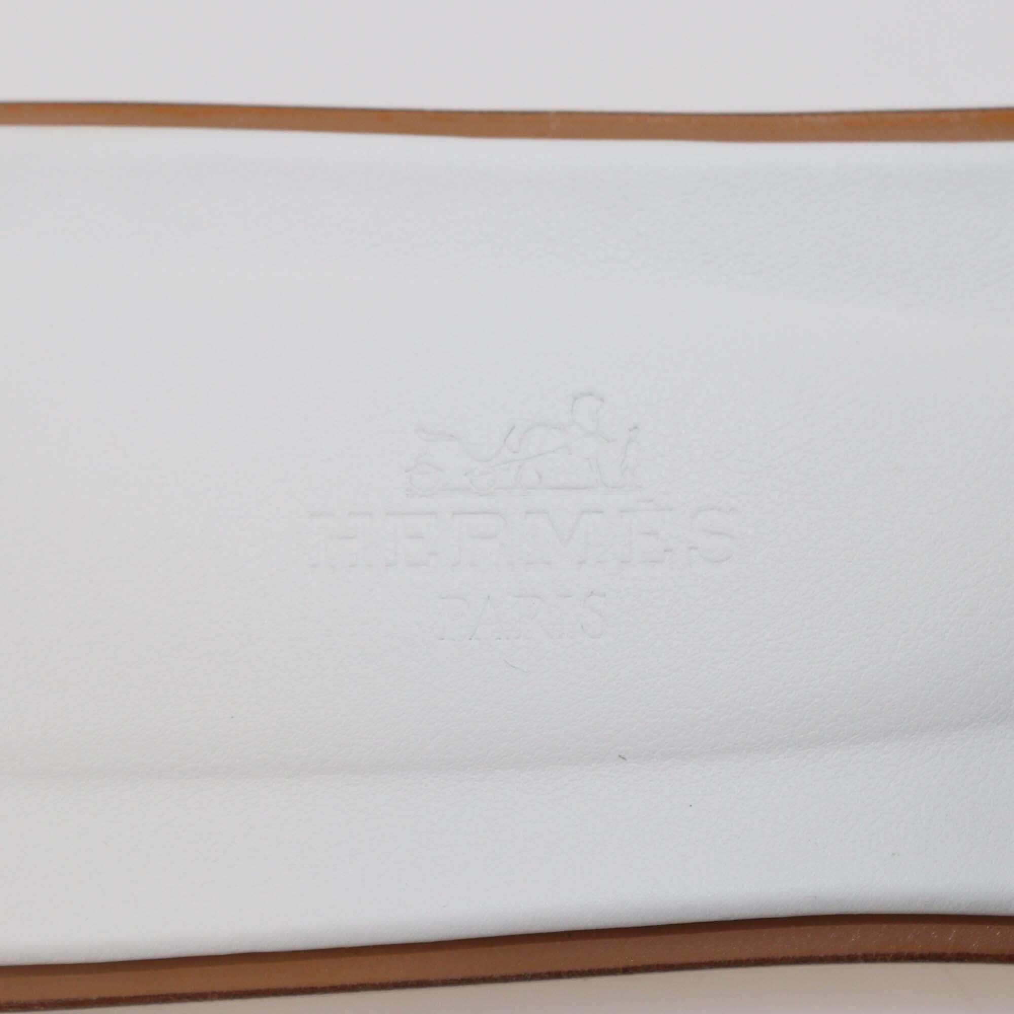 Hermes White Leather Oran Sandals Womens Hermes 