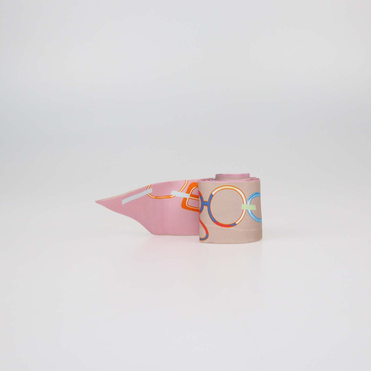 Hermes Bicolor Silk Do Re Boucles Print Twilly