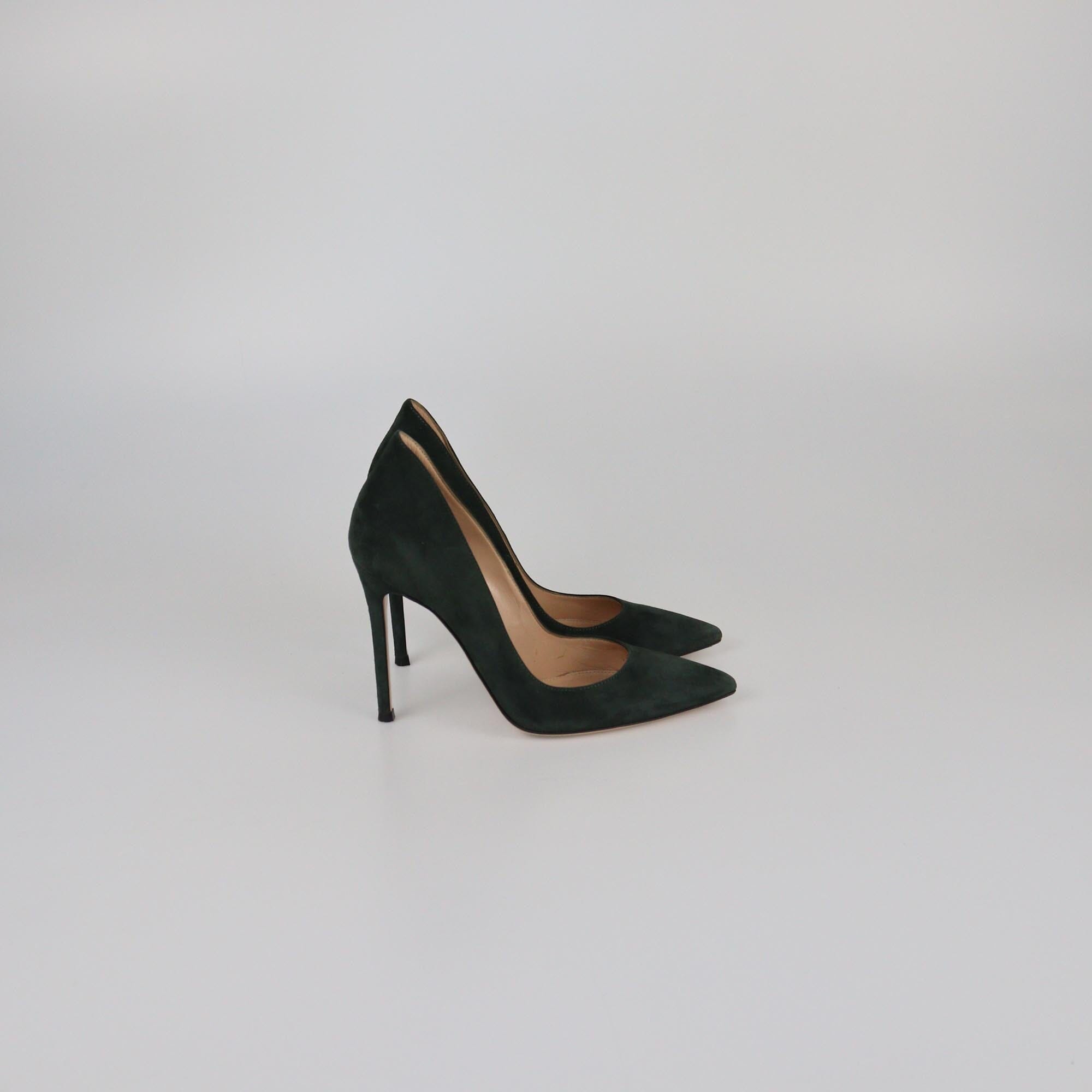 Gianvito Rossi Dark Green Elipsis Pumps Womens Gianvito Rossi 
