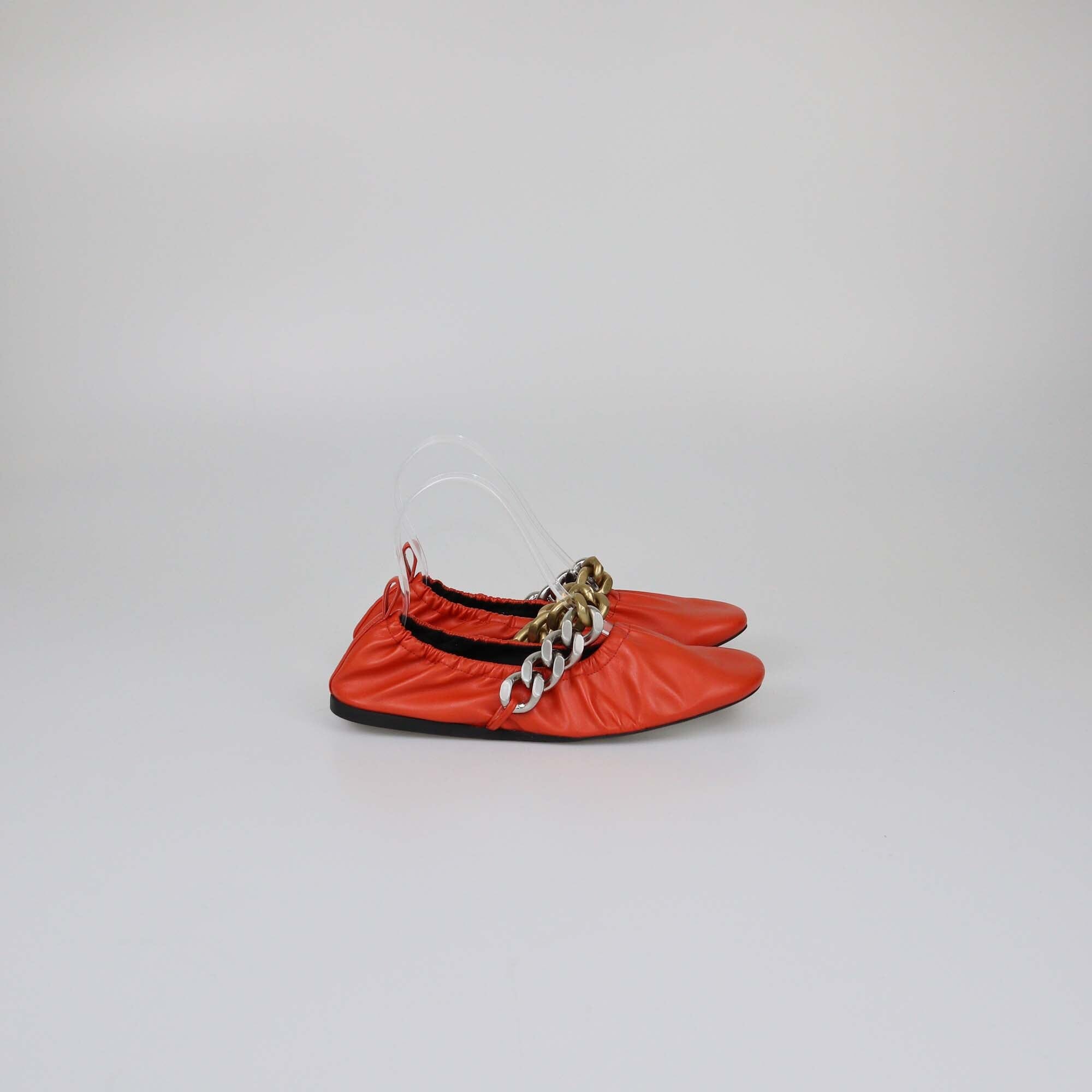 Stella McCartney Orange Chain Falabella Ballet Flats Womens Stella McCartney 