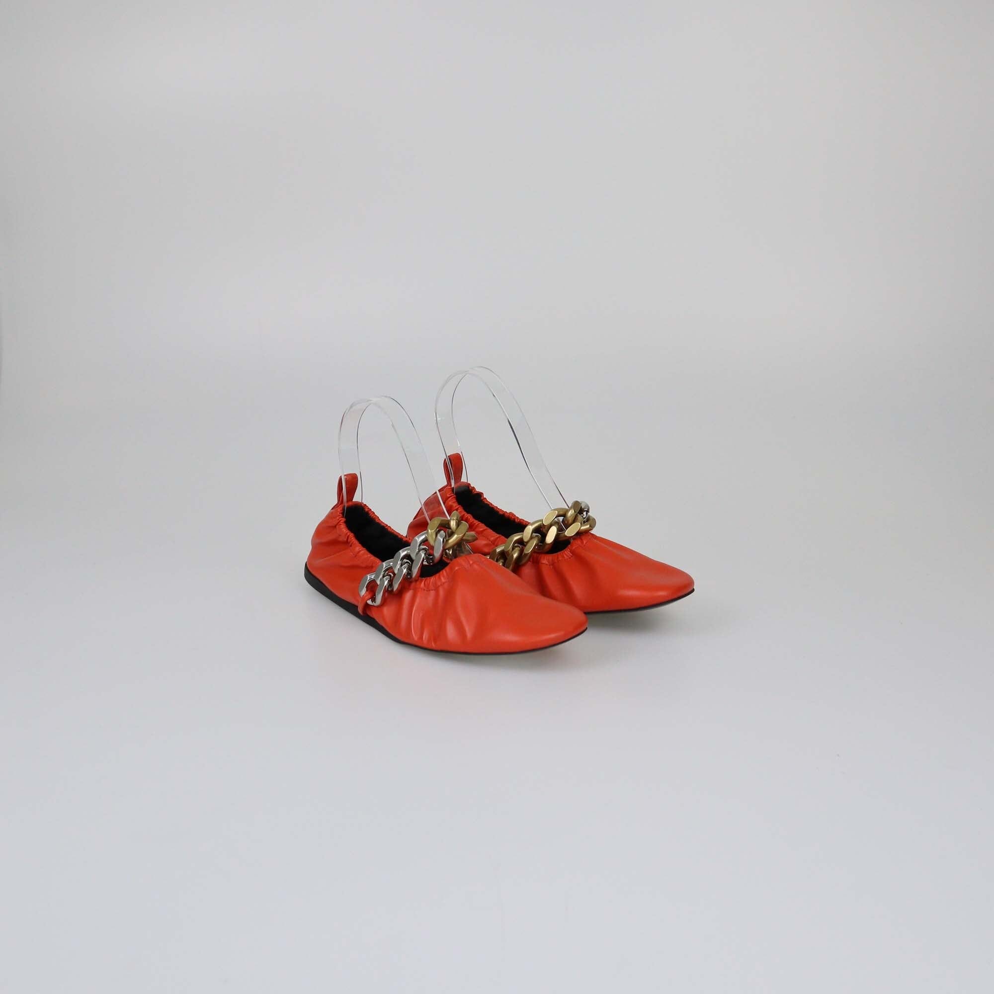 Stella McCartney Orange Chain Falabella Ballet Flats Womens Stella McCartney 