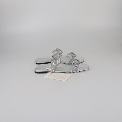 Valentino Silver Chain 1967 Crystal Embellished Slide Sandals Womens Valentino 