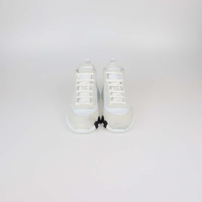 Hermes White Leather and Suede Hip-Hop Sneakers