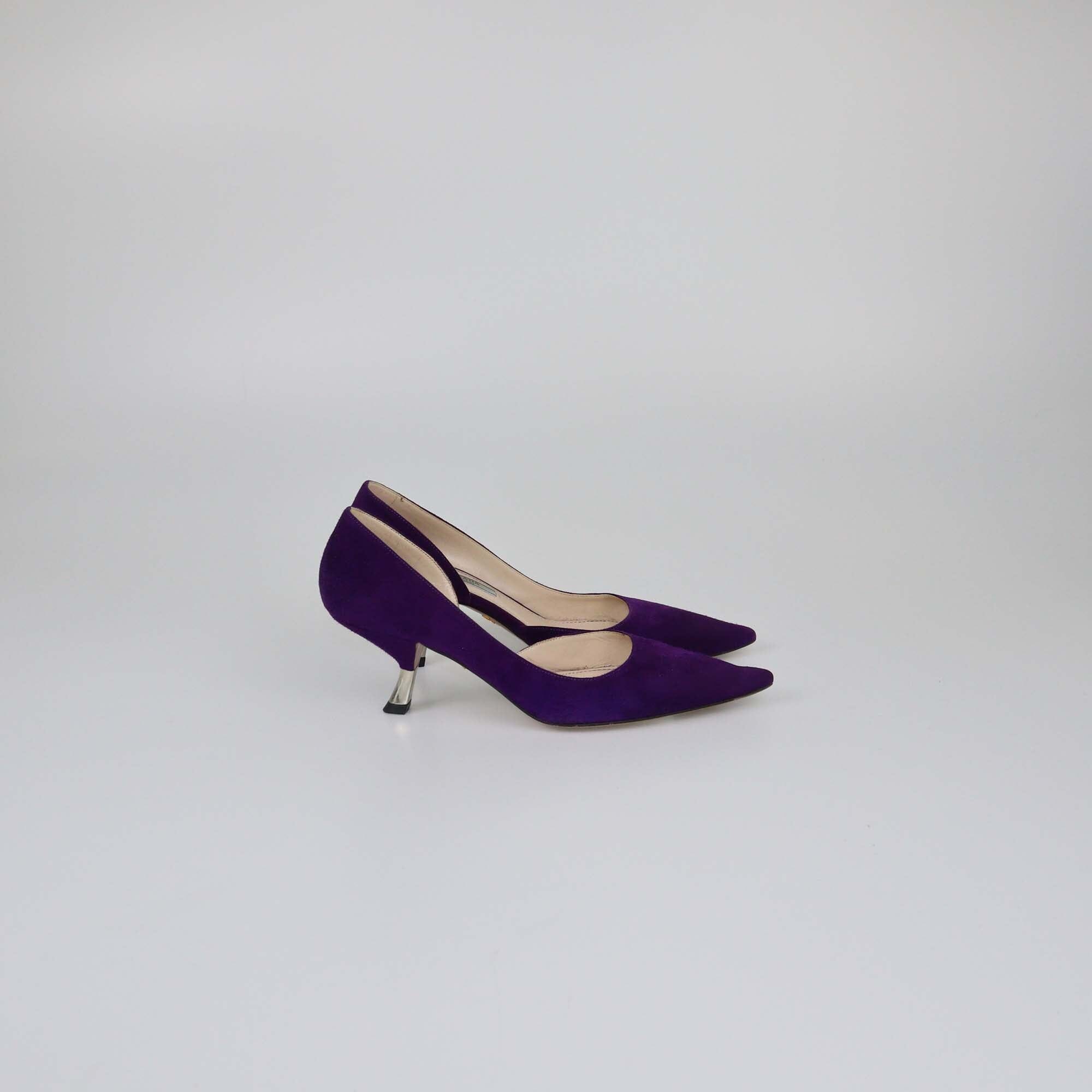 Prada Purple D'Orsay Pumps Womens Prada 