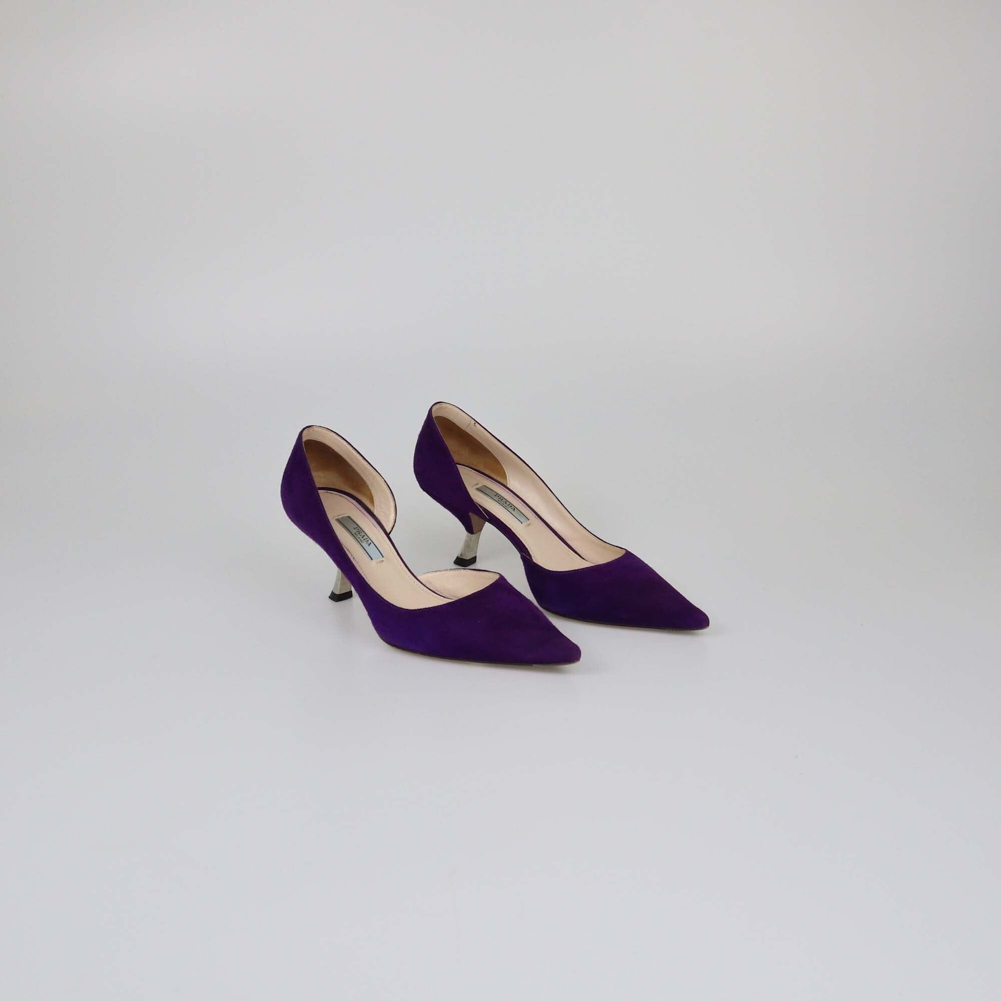 Prada Purple D'Orsay Pumps Womens Prada 