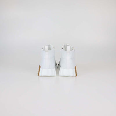 Hermes White Leather and Suede Hip-Hop Sneakers