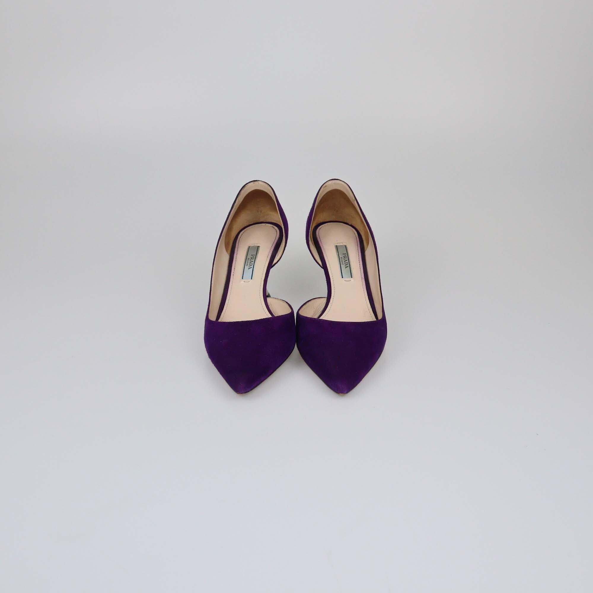 Prada Purple D'Orsay Pumps Womens Prada 