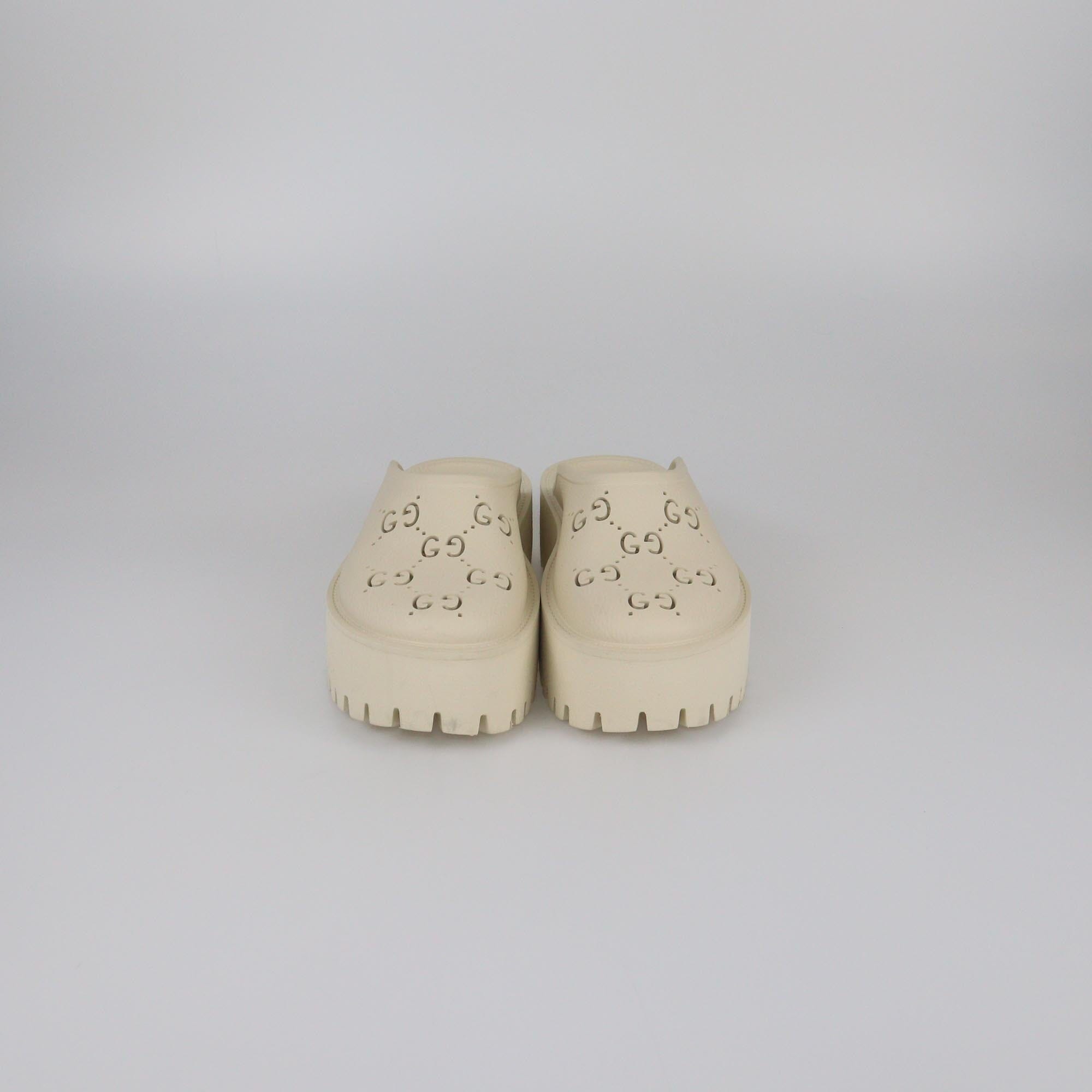 Gucci Off White Elea Platform Mules Womens Gucci 