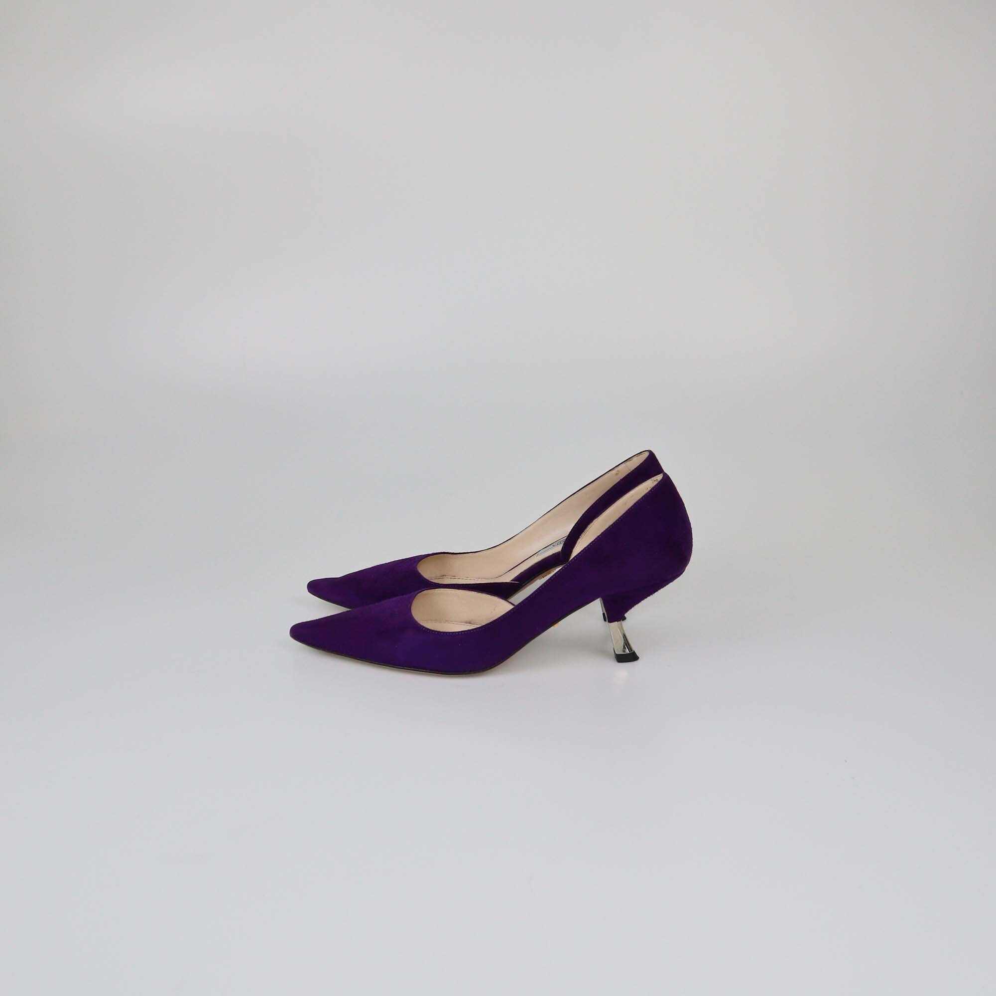 Prada Purple D'Orsay Pumps Womens Prada 