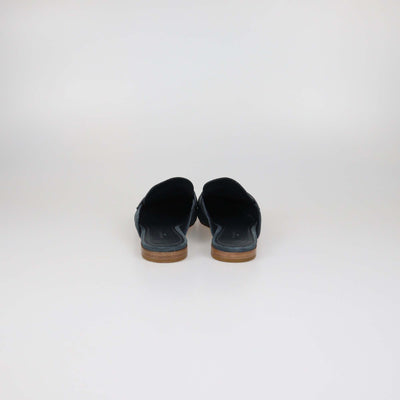 Louis Vuitton Navy Blue Suede LV Mare Flex Open Back Loafer
