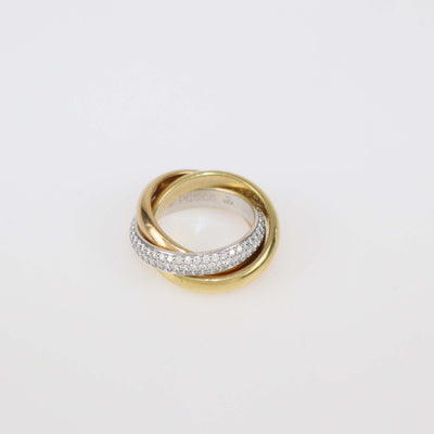 Cartier Three Tone 18K Gold Trinity De Cartier Ring Size 49