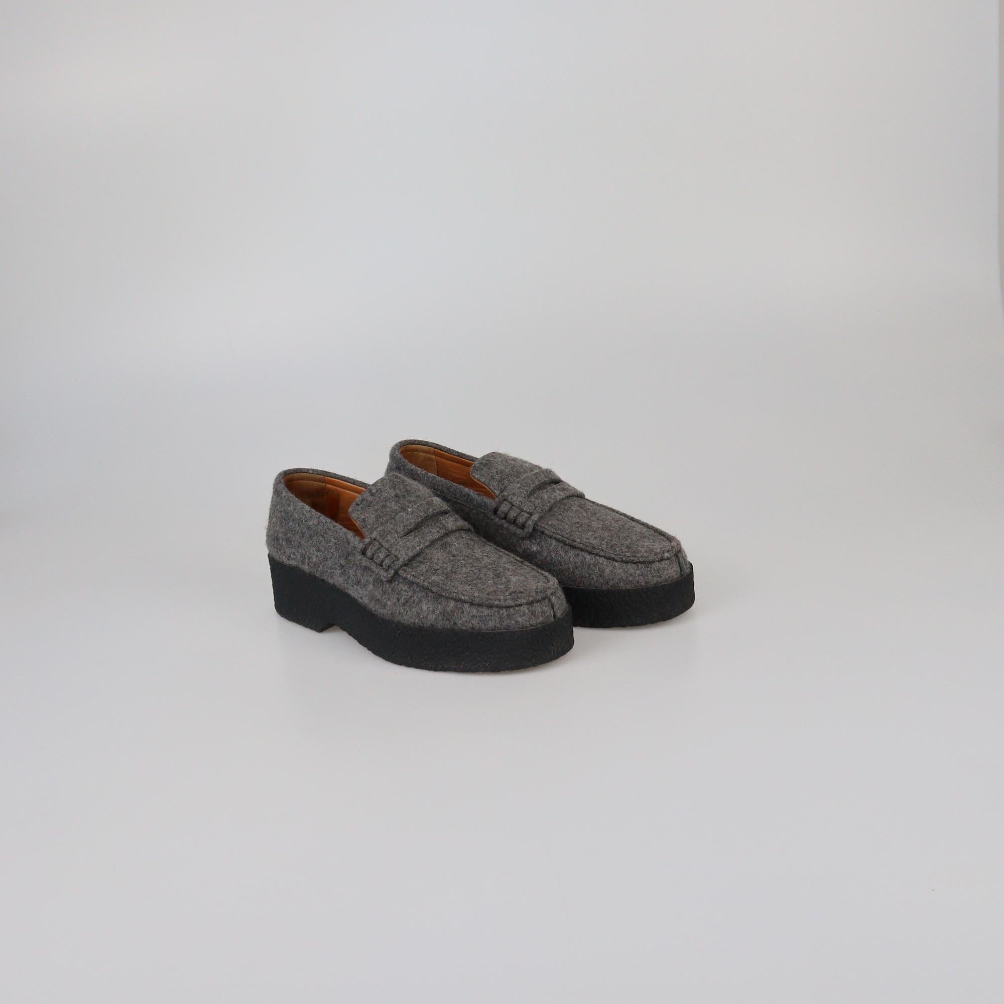 Celine Grey Slip On Loafers Womens Celine 