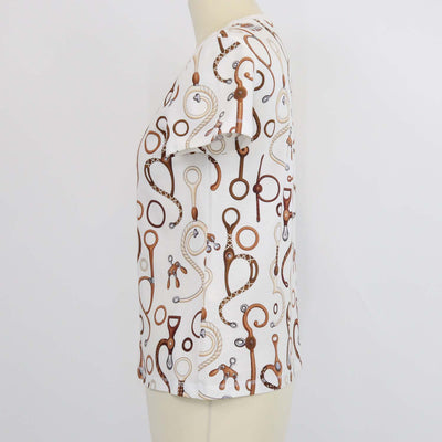 Hermes White Cotton Panoplie Tout Print T-Shirt