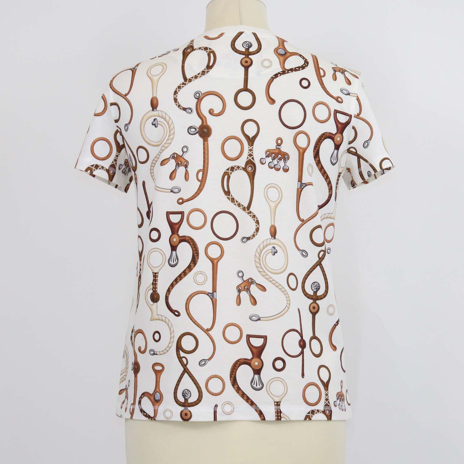 Hermes White Cotton Panoplie Tout Print T-Shirt
