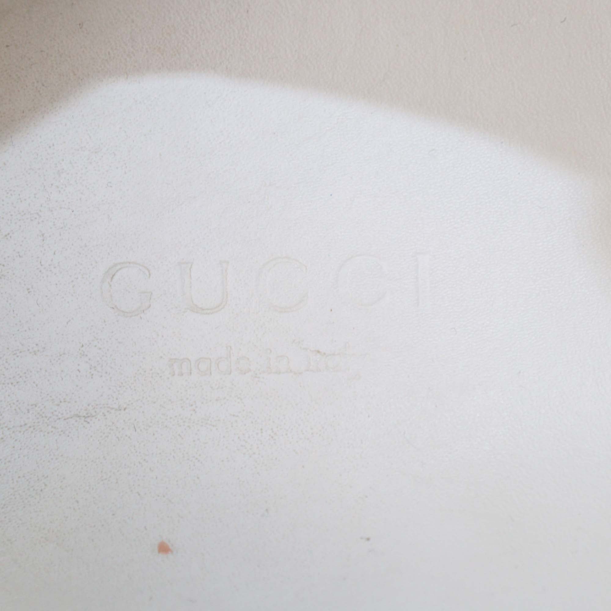 Gucci White Leather Web Ace Cat Patched Sneakers