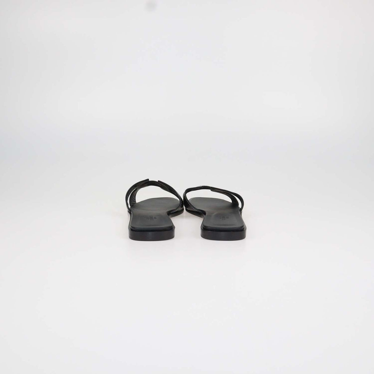 Hermes Black Box Calf Leather Oran Sandals