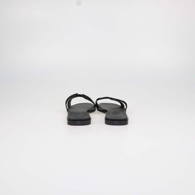 Hermes Black Box Calf Leather Oran Sandals