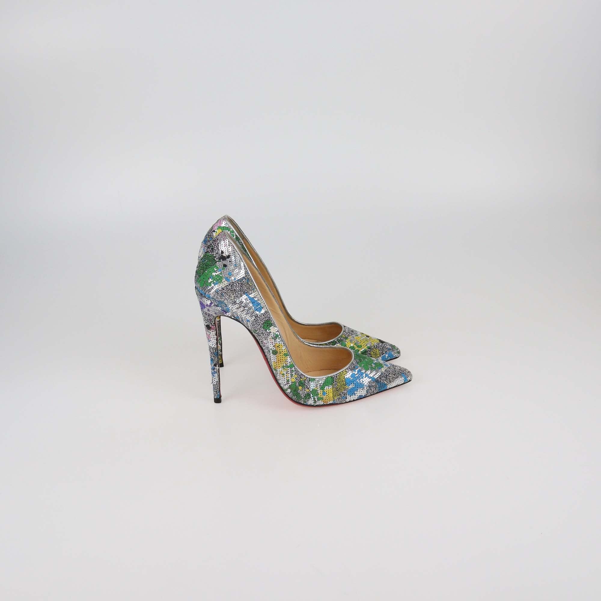 Christian Louboutin Multicolor Sequins Pigalle Follies Pumps Womens Christian Louboutin 