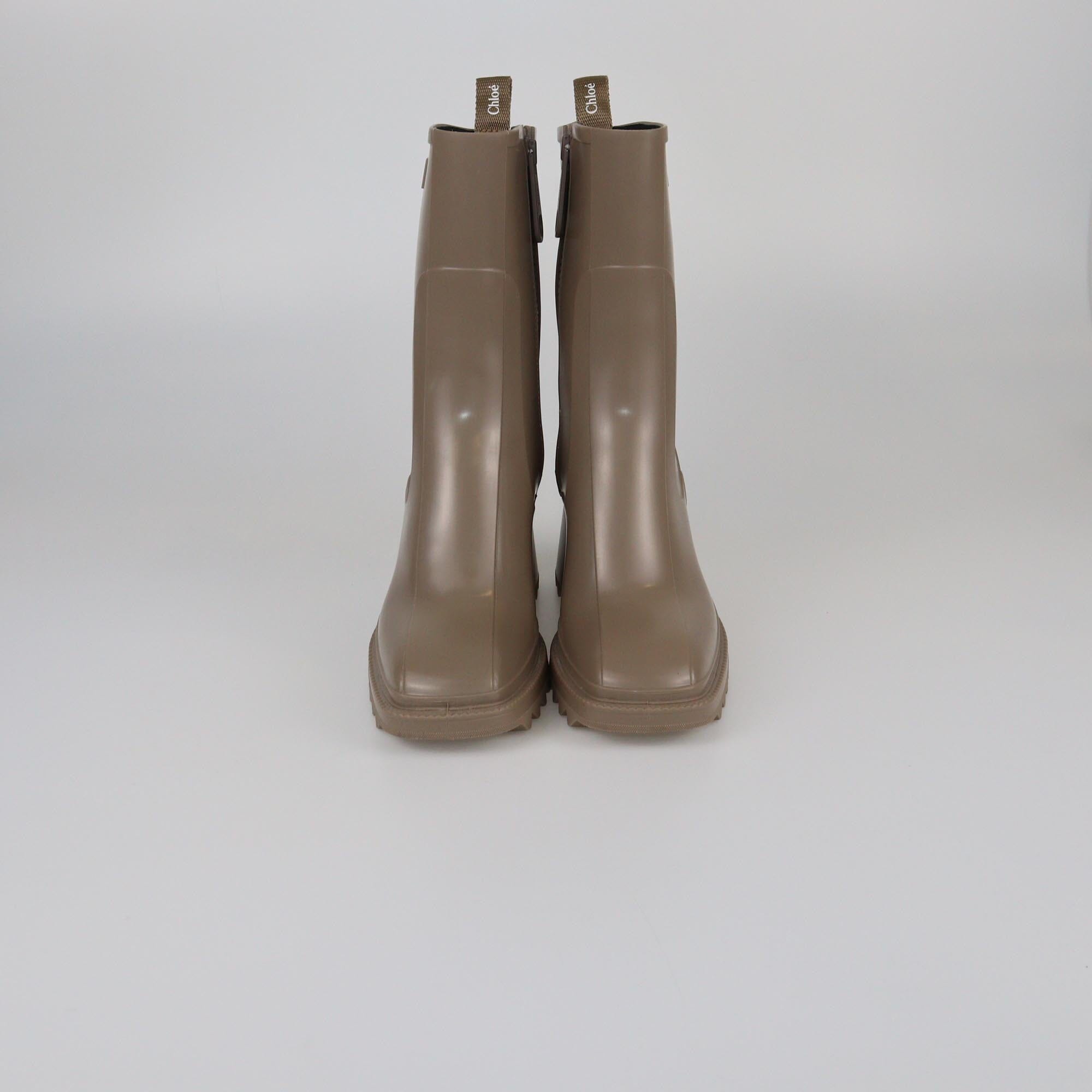 Chloe Beige Betty Rain Boots Womens Chloe 
