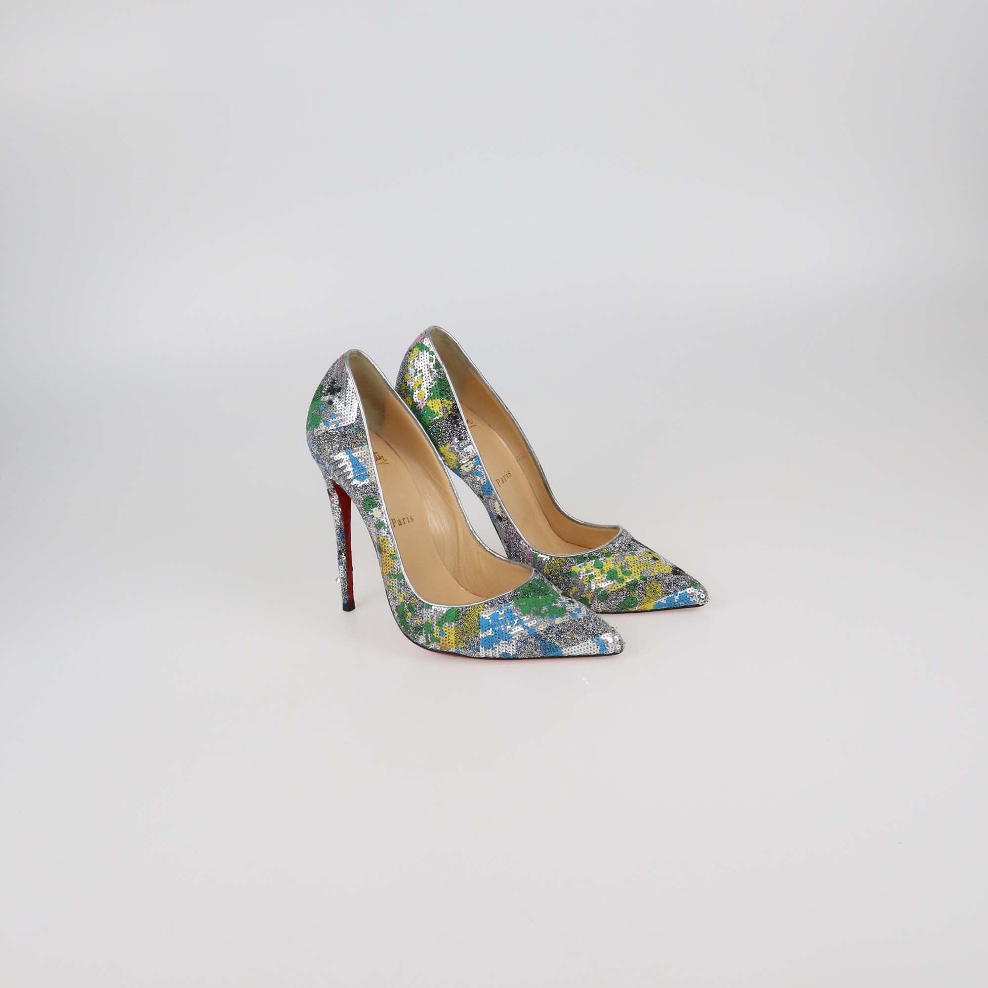 Christian Louboutin Multicolor Sequins Pigalle Follies Pumps Womens Christian Louboutin 