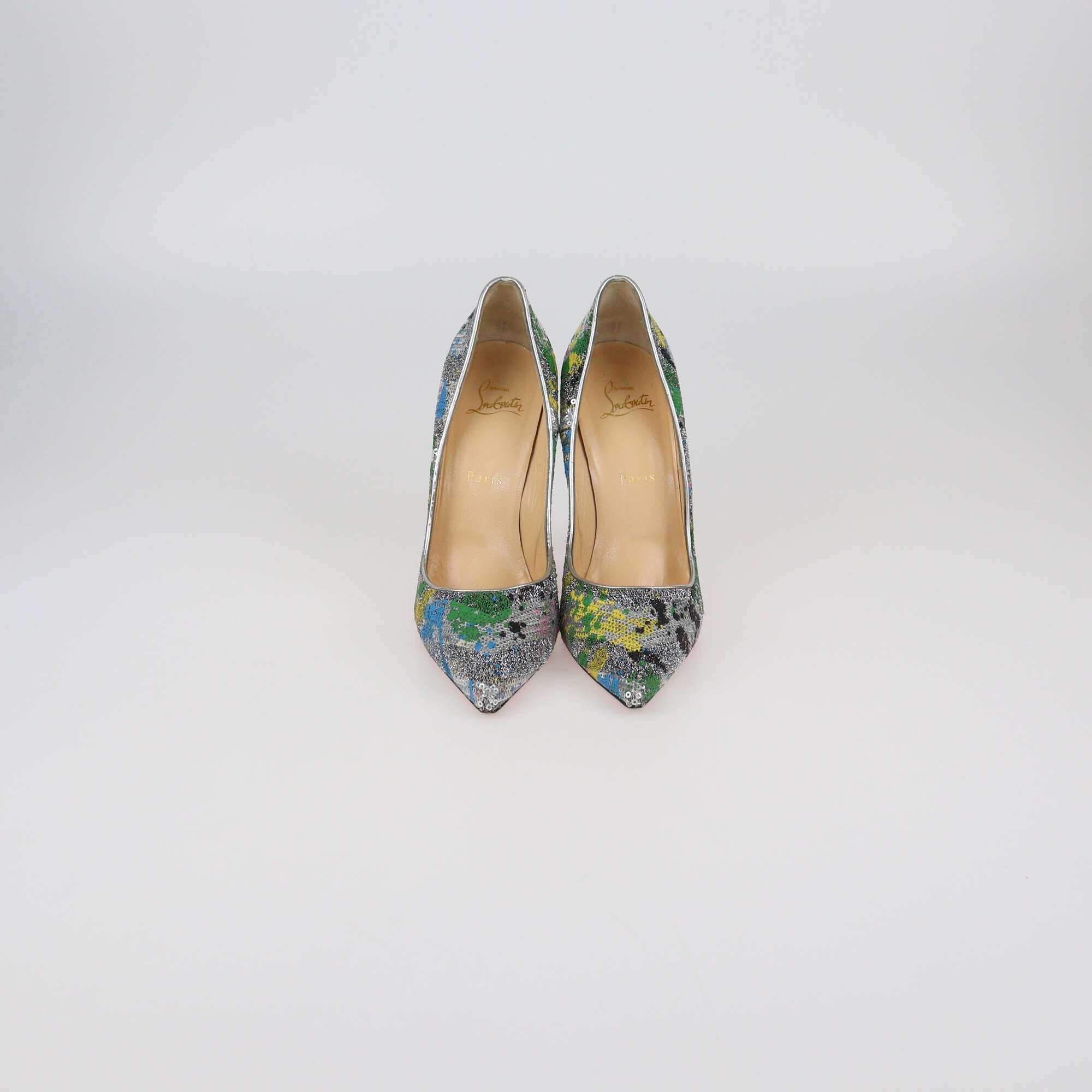 Christian Louboutin Multicolor Sequins Pigalle Follies Pumps Womens Christian Louboutin 