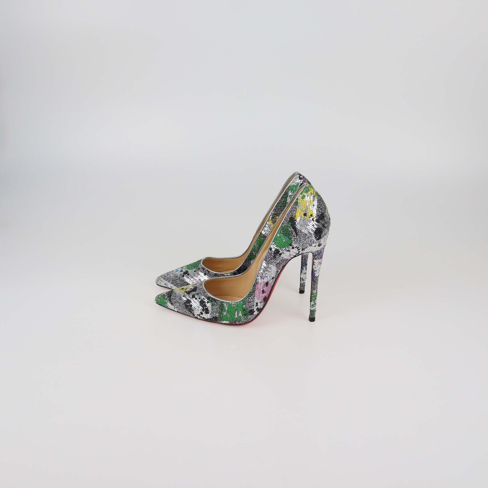 Christian Louboutin Multicolor Sequins Pigalle Follies Pumps Womens Christian Louboutin 