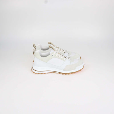 Hermes White Leather Leader Sneakers
