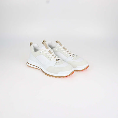 Hermes White Leather Leader Sneakers