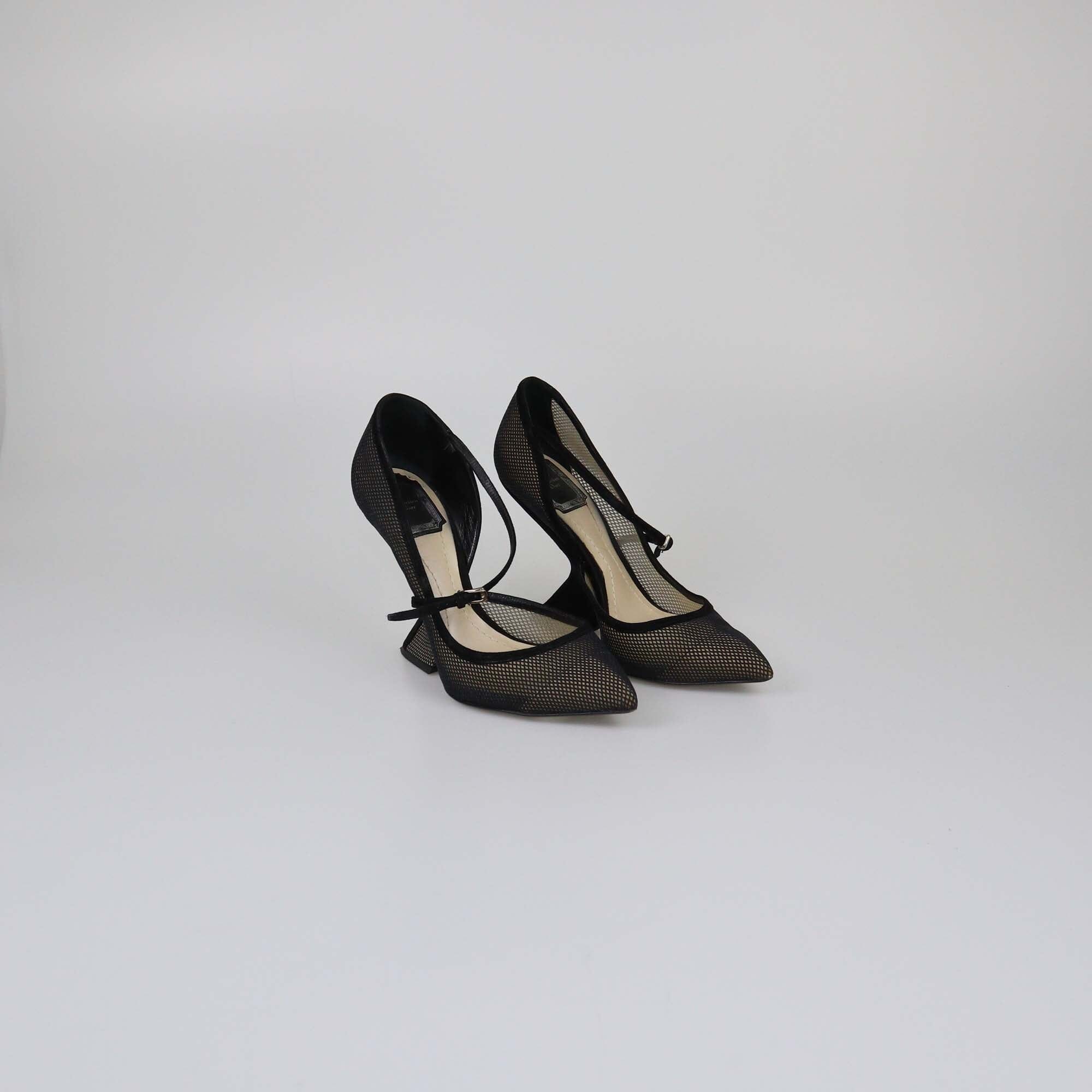 Christian Dior Black Mary Jane D'Orsay Pumps Womens Christian Dior 