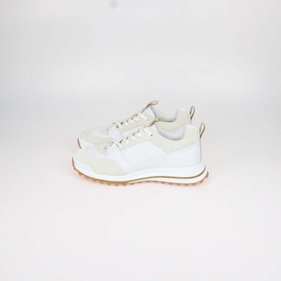 Hermes White Leather Leader Sneakers