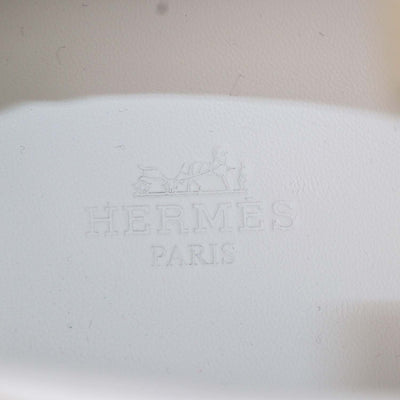 Hermes White Leather Leader Sneakers