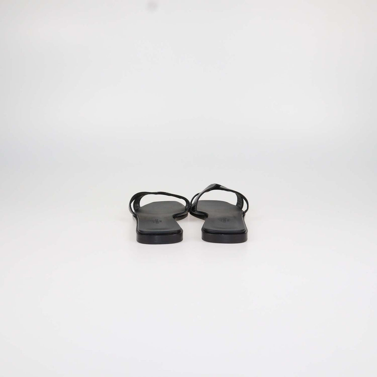 Hermes Black Box Calf Leather Oran Sandals
