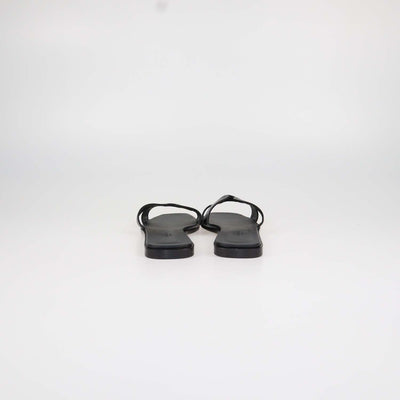 Hermes Black Box Calf Leather Oran Sandals