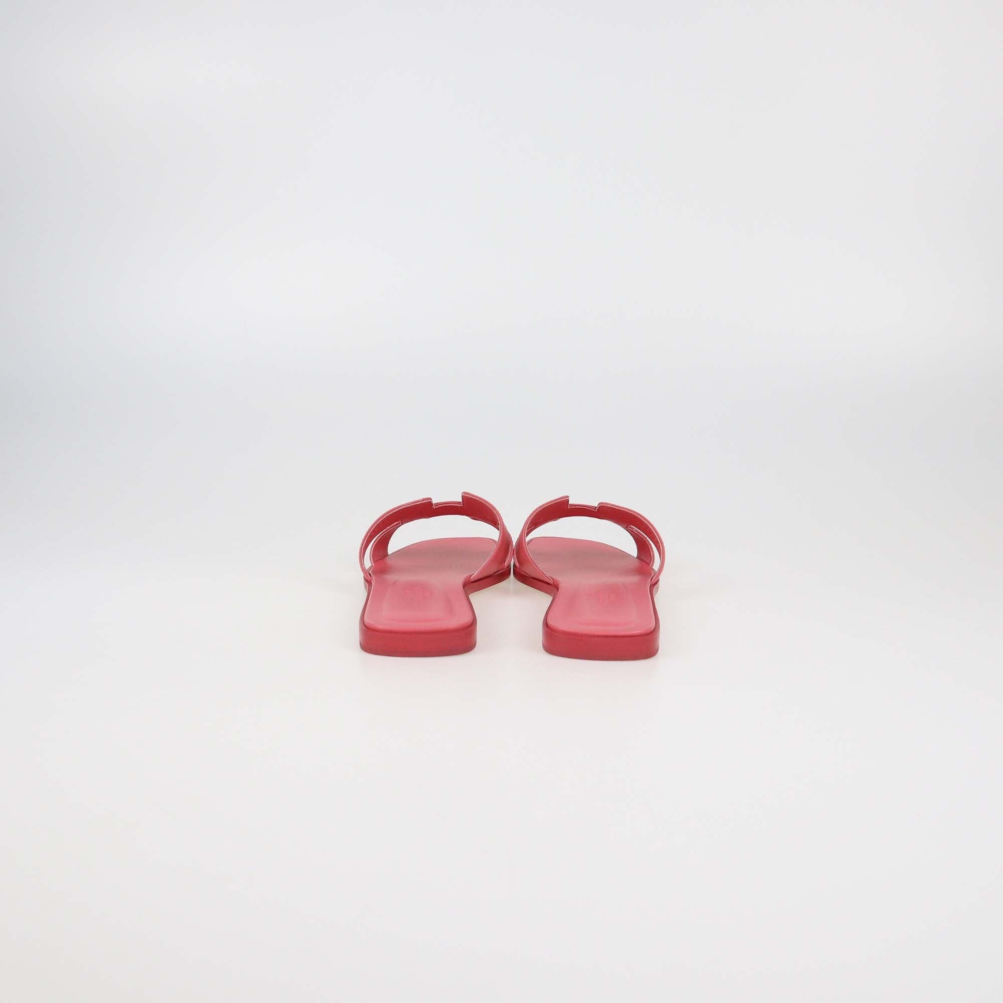 Hermes Pink Oran Leather Oran Flat Sandal Womens Hermes 