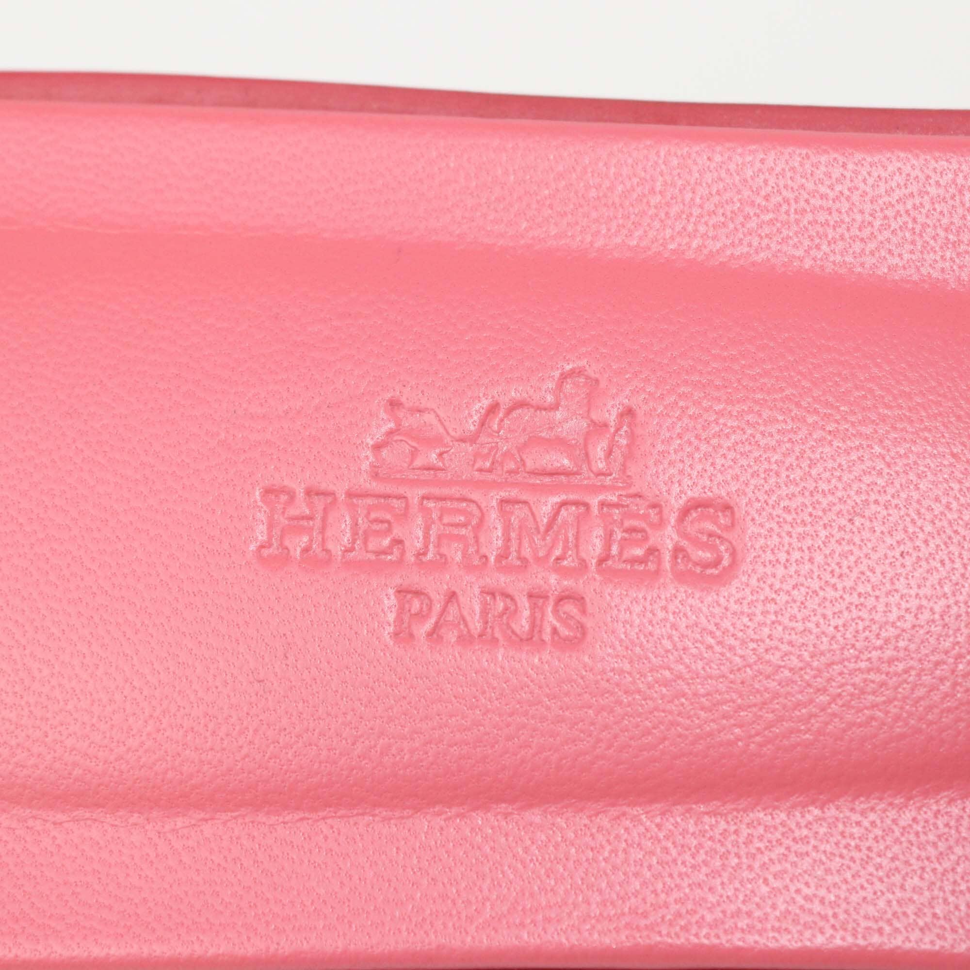 Hermes Pink Oran Leather Oran Flat Sandal Womens Hermes 