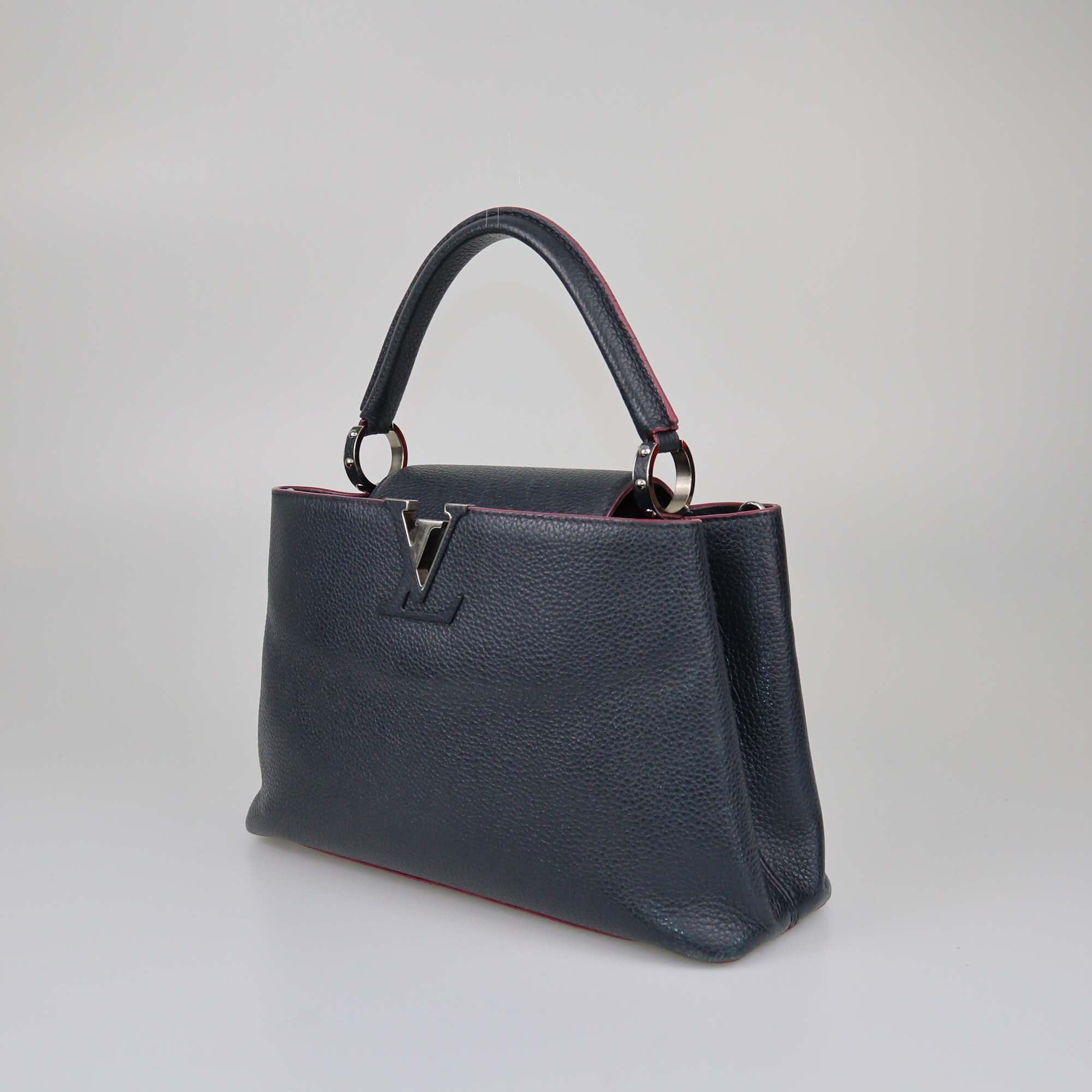 Louis Vuitton Navy Blue Taurillon Capucines PM Bag Womens Louis Vuitton 