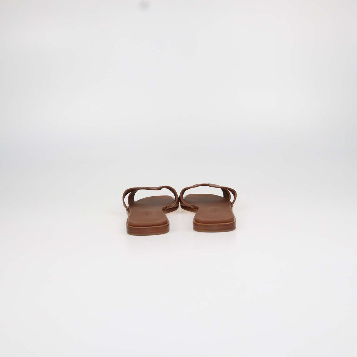 Hermes Gold Box Calf Leather Oran Sandals