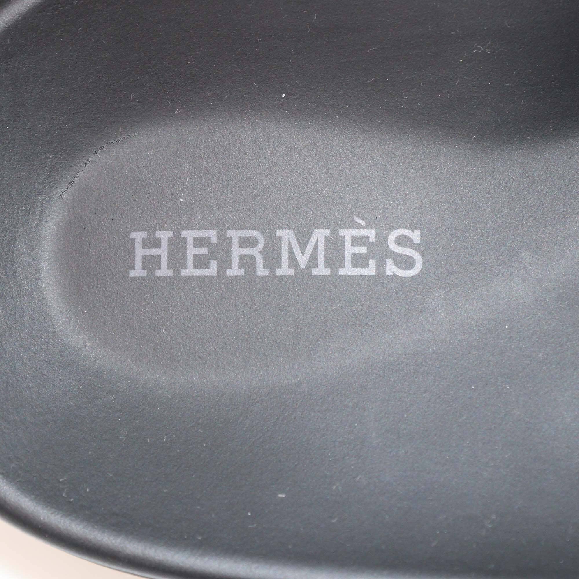 Hermes Black Leather Chypre Sandals Mens Hermes 