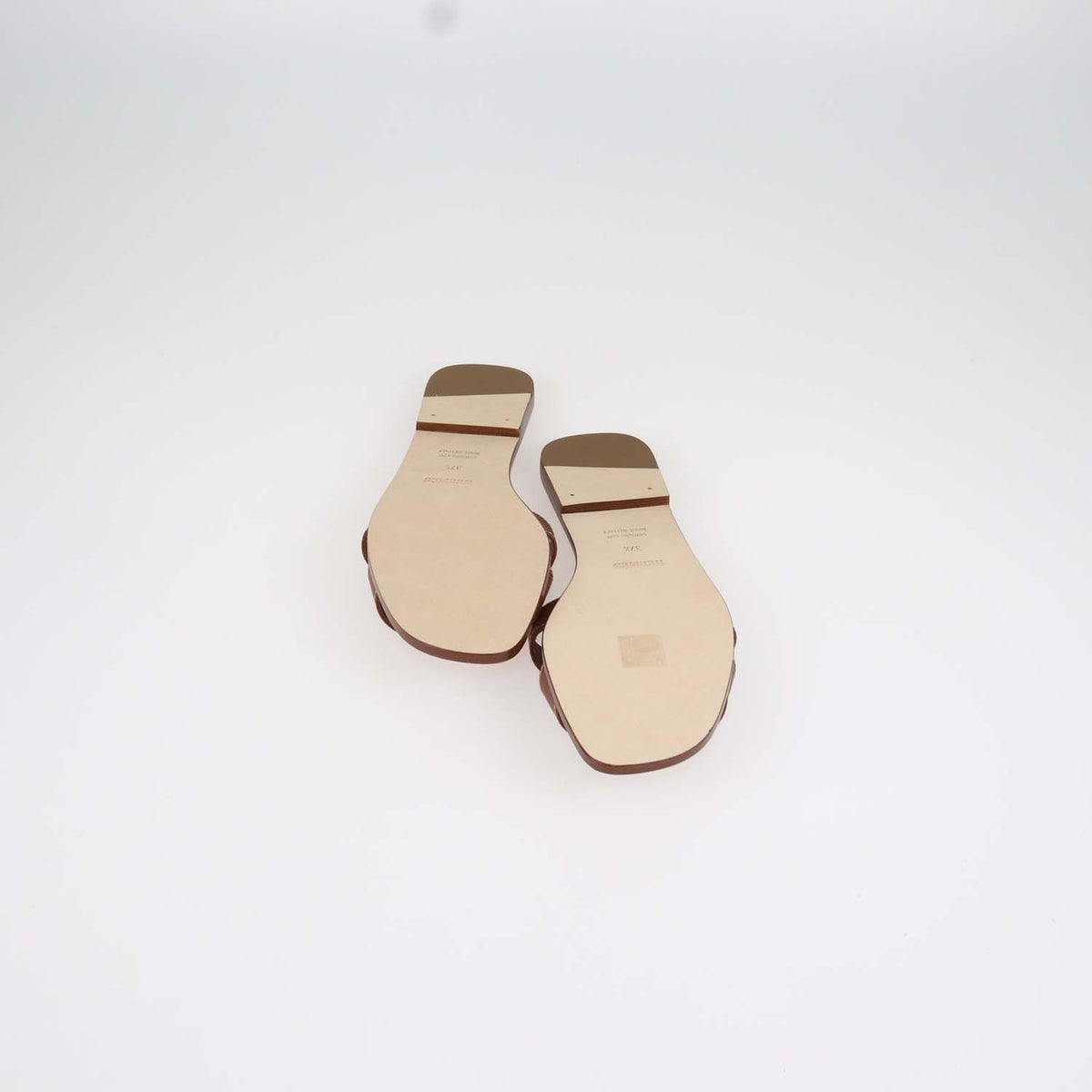 Hermes Gold Box Calf Leather Oran Sandals