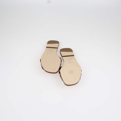 Hermes Gold Box Calf Leather Oran Sandals