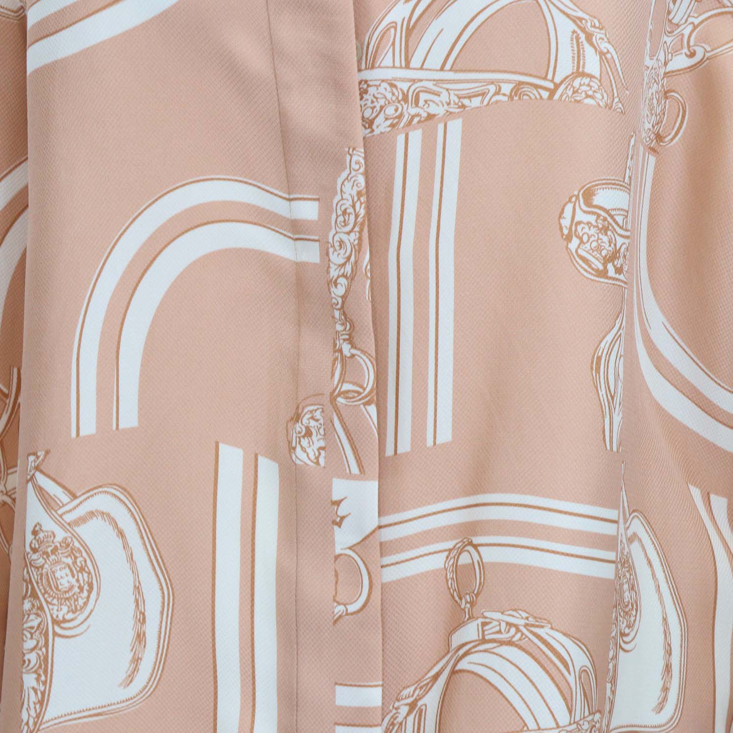Hermes Beige Silk En Desordre Finesse Print Shirt