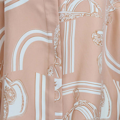 Hermes Beige Silk En Desordre Finesse Print Shirt