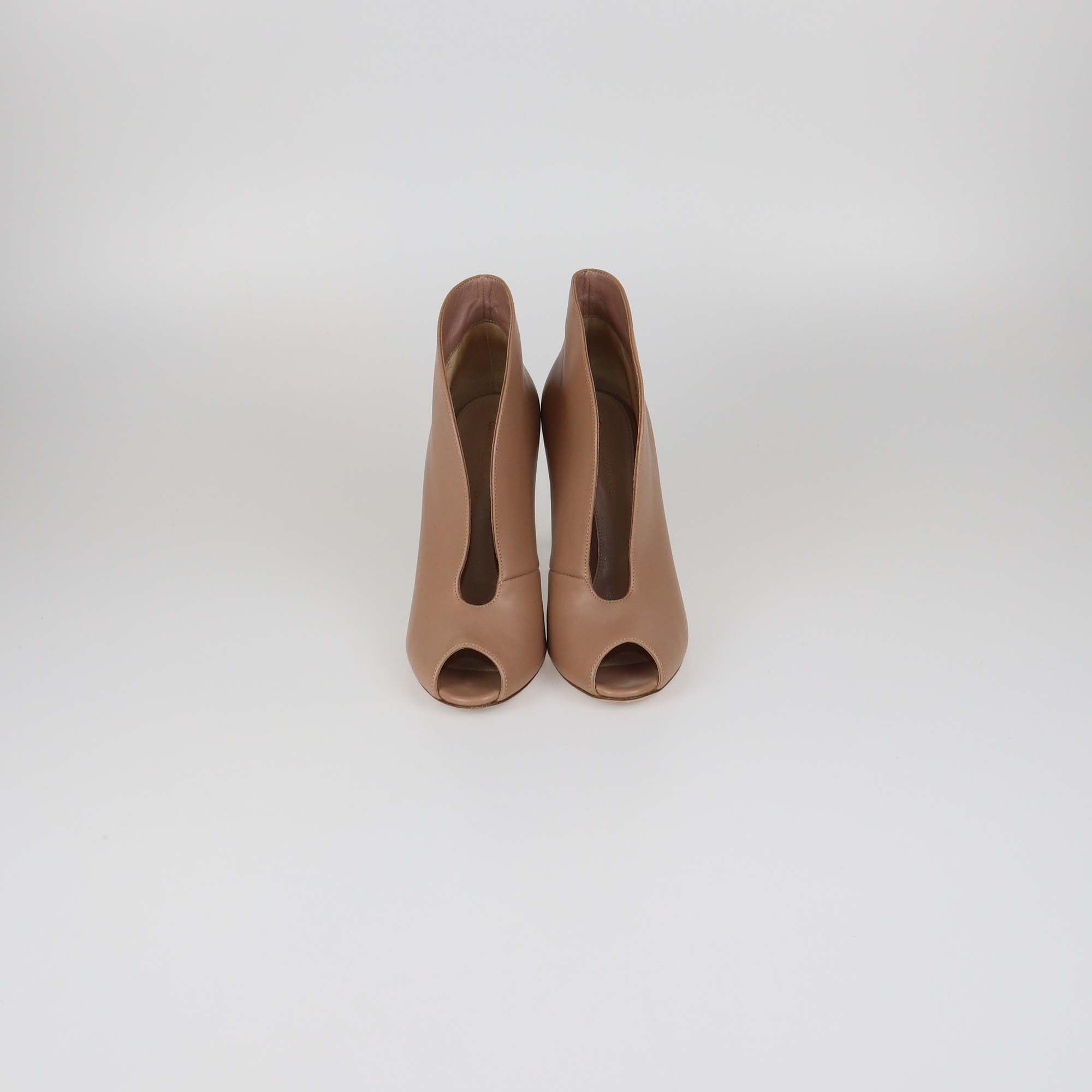 Gianvito Rossi Beige Leather Vamp Booties