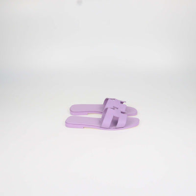 Hermes Amethyste Epsom Leather Oran Sandals