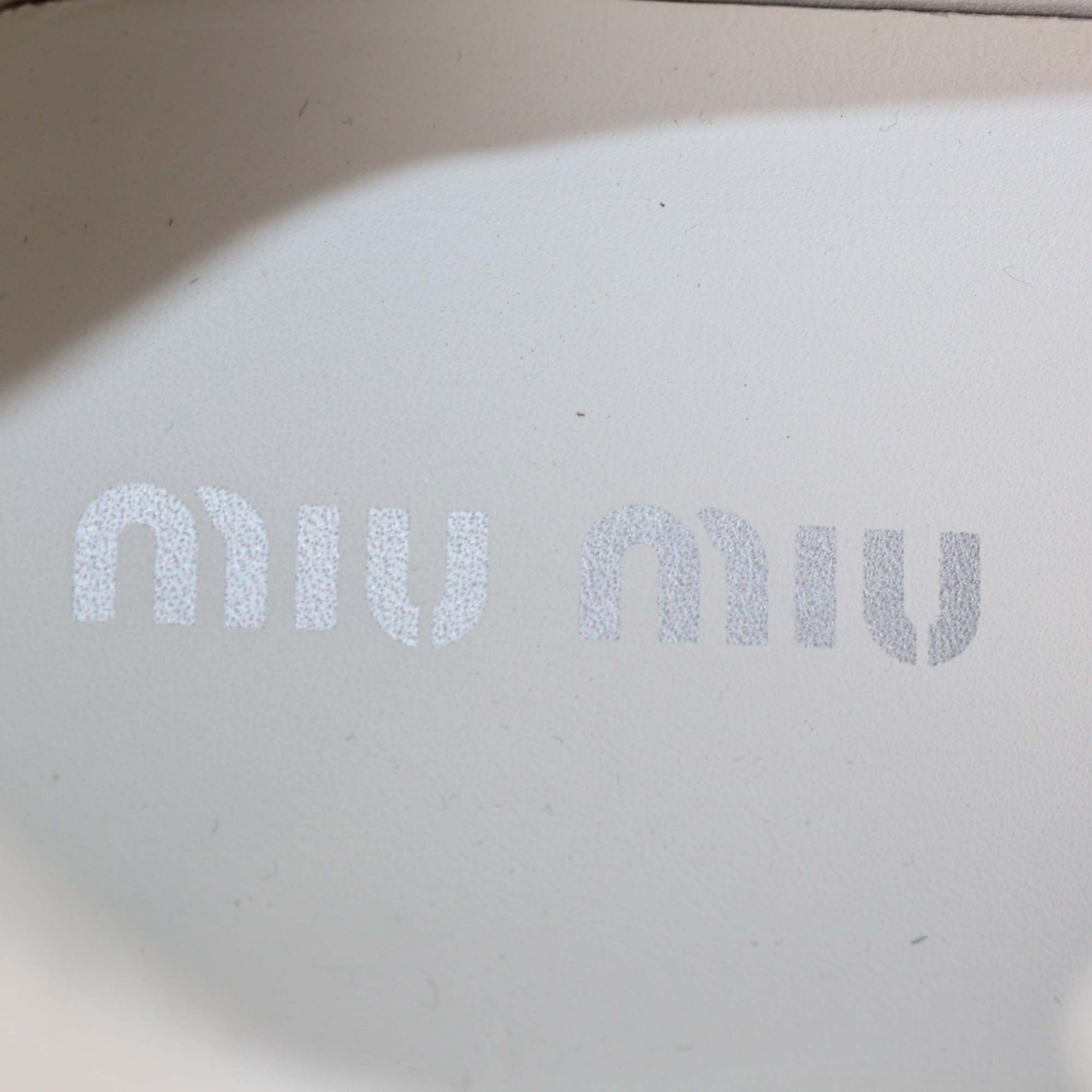 Miu Miu White Leather Low Top Platform Sneakers