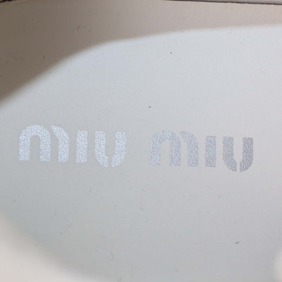 Miu Miu White Leather Low Top Platform Sneakers